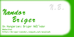 nandor briger business card